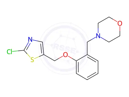 Chemical structure of 4-{2-[(2-chloro-1,3-thiazol-5-yl)methoxy]benzyl}morpholine