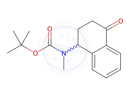 Chemical structure of Carbamic acid, N-methyl-N-(1,2,3,4-tetrahydro-4-oxo-1-naphthalenyl)-, 1,1-dimethylethyl ester