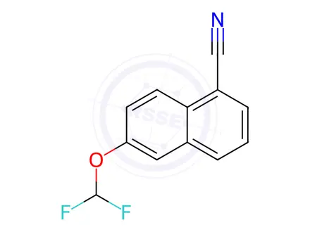 Chemical structure of 1-Cyano-6-(difluoromethoxy)naphthalene