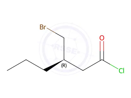 Chemical structure of (R)-3-(Bromomethyl)hexanoyl Chloride