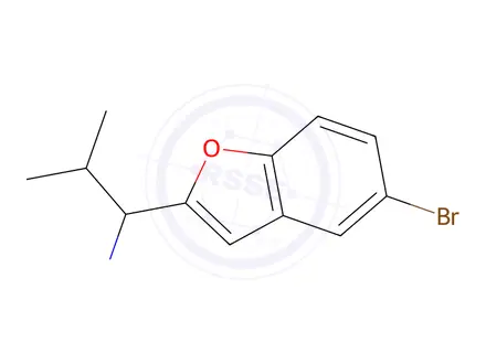 Chemical structure of 1-(5-Bromobenzofuran-2-yl)-2-methylpropan-1-amine