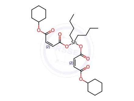 Chemical structure of (Z,Z)-DIBUTYLBIS[[4-(CYCLOHEXYLOXY)-1,4-DIOXOALLYL]OXY]STANNANE