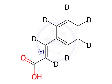 Chemical structure of (2E)-3-(Phenyl-2,3,4,5,6-d5)-2-propenoic-2,3-d2 Acid