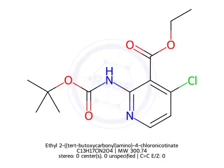 Chemical structure of Ethyl 2-((tert-butoxycarbonyl)amino)-4-chloronicotinate