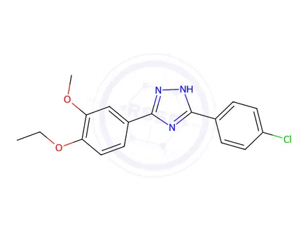 Chemical structure of 3-(4-Chlorophenyl)-5-(4-ethoxy-3-methoxyphenyl)-1H-1,2,4-triazole