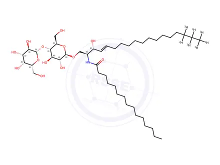 Chemical structure of C15 Lactosyl(β) Ceramide-d7 (d18:1-D7/15:0)
