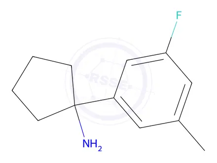 Chemical structure of 1-(3-Fluoro-5-methylphenyl)cyclopentanamine