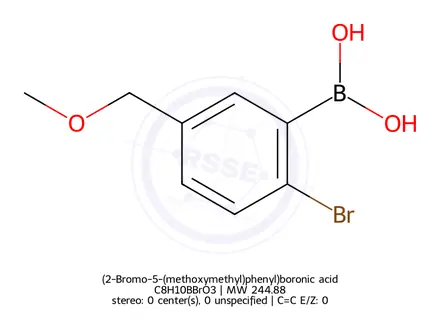 Chemical structure of (2-Bromo-5-(methoxymethyl)phenyl)boronic acid