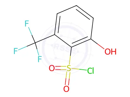 Chemical structure of 2-Hydroxy-6-(trifluoromethyl)benzene-1-sulfonyl chloride