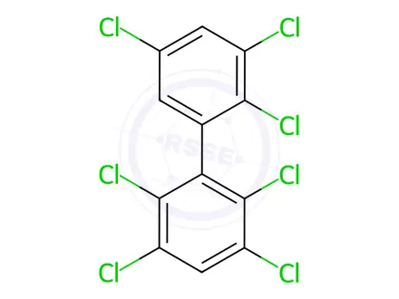 Chemical structure of 2,2',3,3',5,5',6-Heptachlorobiphenyl