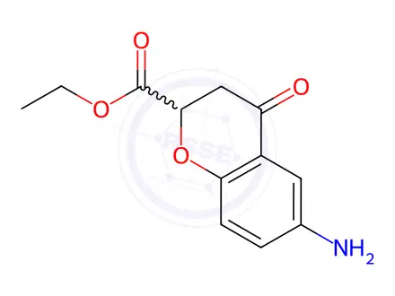 Chemical structure of 6-Amino-4-oxo-2-chromancarboxylic acid ethyl ester