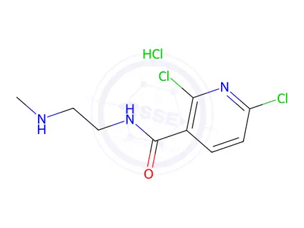 Chemical structure of 2,6-Dichloro-N-(2-(methylamino)ethyl)nicotinamide hydrochloride