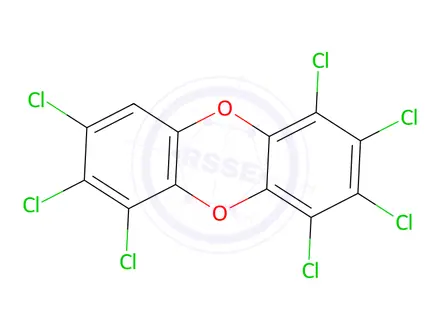 Chemical structure of 1,2,3,4,6,7,8-Heptachlorodibenzo-p-dioxin