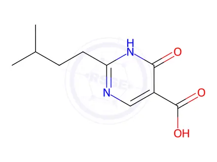 Chemical structure of 2-Isopentyl-6-oxo-1,6-dihydropyrimidine-5-carboxylic acid