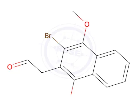 Chemical structure of 2-(3-Bromo-1,4-dimethoxynaphthalen-2-yl)acetaldehyde