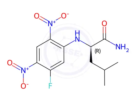 Chemical structure of N-α-(5-Fluoro-2,4-dinitrophenyl)-D-leucinamide