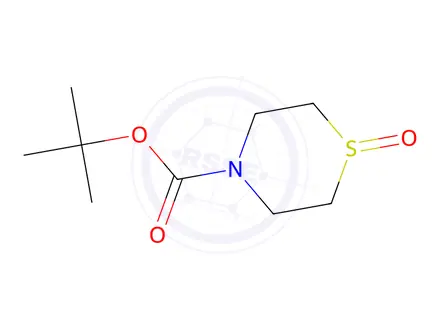Chemical structure of 4-Thiomorpholinecarboxylic acid, 1,1-dimethylethyl ester, 1-oxide