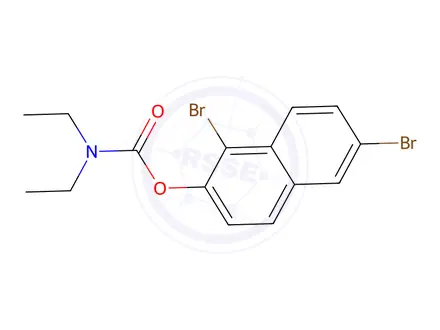 Chemical structure of 1,6-Dibromonaphthalen-2-yl diethylcarbamate