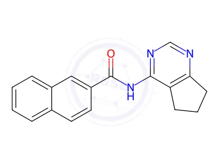 Chemical structure of N-(6,7-Dihydro-5H-cyclopenta[d]pyrimidin-4-yl)-2-naphthamide