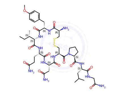 Chemical structure of Oxytocin, 2-(O-methyl-l-tyrosine)-