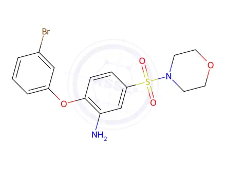 Chemical structure of 2-(3-Bromophenoxy)-5-(morpholine-4-sulfonyl)aniline