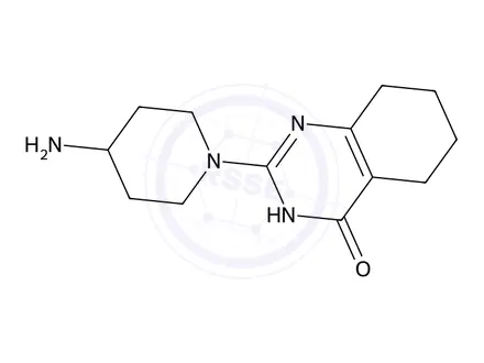 Chemical structure of 2-(4-Aminopiperidin-1-yl)-5,6,7,8-tetrahydroquinazolin-4(3H)-one