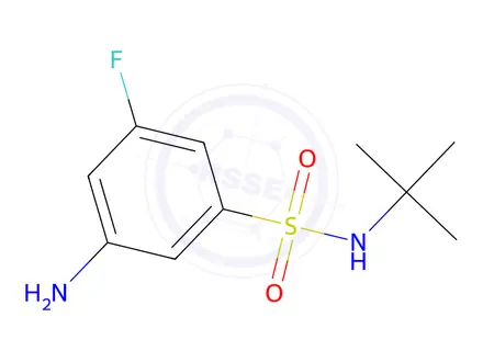 Chemical structure of Benzenesulfonamide, 3-amino-N-(1,1-dimethylethyl)-5-fluoro-