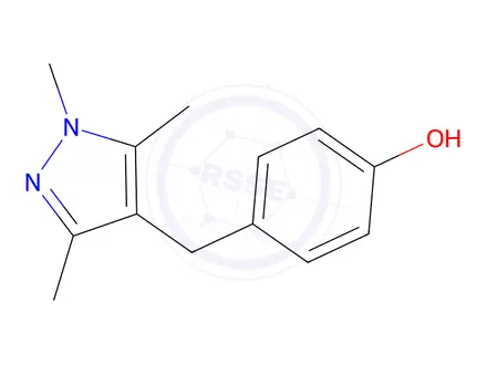 Chemical structure of 4-[(1,3,5-Trimethyl-1H-pyrazol-4-yl)methyl]benzenol