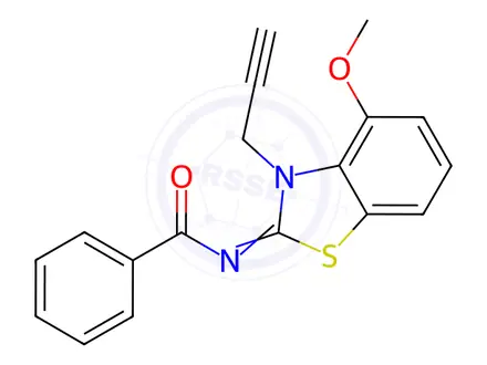 Chemical structure of N-(4-Methoxy-3-(prop-2-yn-1-yl)benzo[d]thiazol-2(3H)-ylidene)benzamide