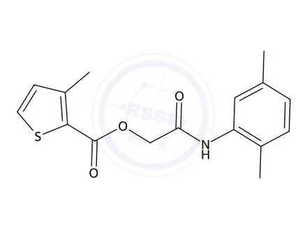 Chemical structure of 2-((2,5-Dimethylphenyl)amino)-2-oxoethyl 3-methylthiophene-2-carboxylate