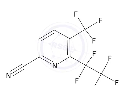 Chemical structure of 6-Pentafluoroethyl-5-trifluoromethyl-pyridine-2-carbonitrile
