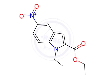 Chemical structure of ethyl 1-ethyl-5-nitro-1H-indole-2-carboxylate