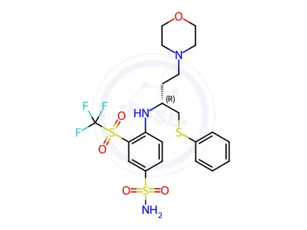 Chemical structure of 4-[[(1R)-3-(4-Morpholinyl)-1-[(phenylthio)methyl]propyl]amino]-3-trifluoromethylsulfonyl-benzenesulfonamide