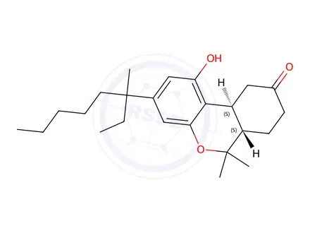 Chemical structure of (6aS,10aS)-1-hydroxy-6,6-dimethyl-3-(3-methyloctan-3-yl)-6,6a,7,8,10,10a-hexahydro-9H-benzo[c]chromen-9-one