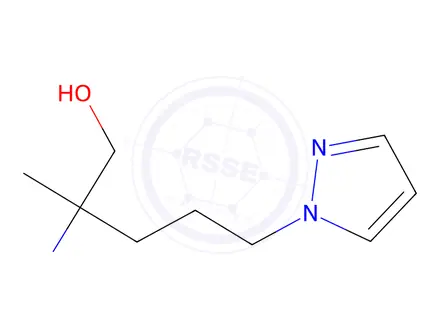 Chemical structure of 2-Amino-2-methyl-5-(1h-pyrazol-1-yl)pentan-1-ol