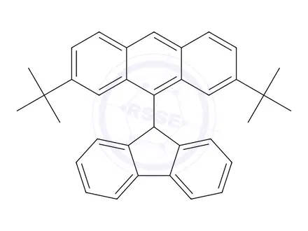 Chemical structure of 2,7-Di-tert-butyl-9-(9H-fluoren-9-yl)anthracene
