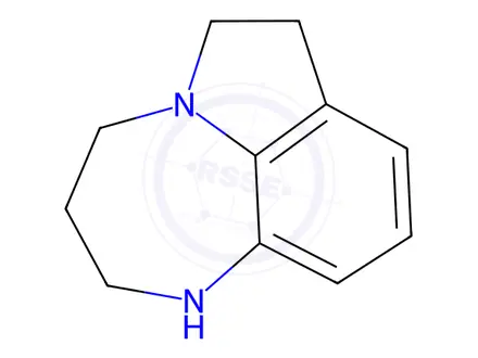 Chemical structure of Pyrrolo(1,2,3-ef)(1,5)benzodiazepine, 1,2,4,5,6,7-hexahydro-, dihydroc hloride