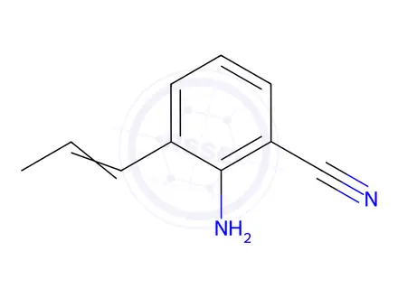 Chemical structure of Benzonitrile, 2-amino-3-(1-propenyl)-(9CI)