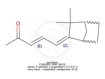 Chemical structure of bornelone