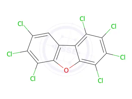 Chemical structure of 1,2,3,4,6,7,8-Heptachlorodibenzofuran