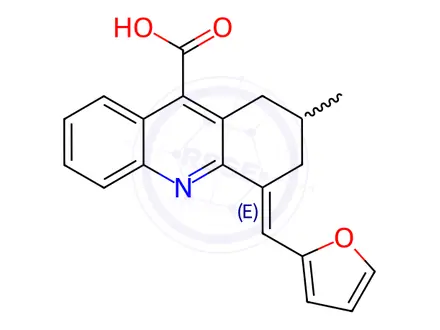Chemical structure of 4-(Furan-2-ylmethylene)-2-methyl-1,2,3,4-tetrahydroacridine-9-carboxylic acid