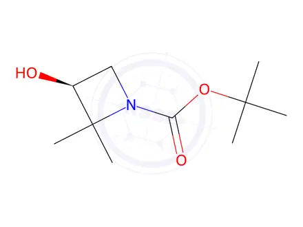 Chemical structure of tert-butyl (3S)-3-hydroxy-2,2-dimethyl-azetidine-1-carboxylate