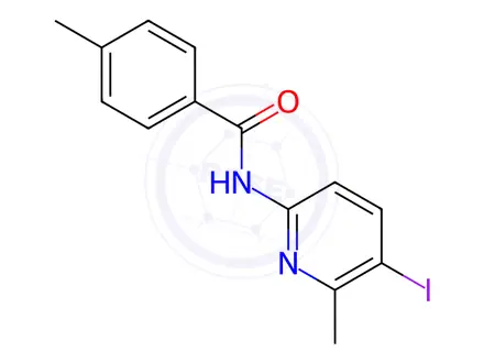 Chemical structure of N-(5-iodo-6-methylpyridin-2-yl)-4-methylbenzamide
