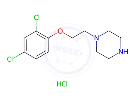 Chemical structure of 1-[2-(2,4-Dichlorophenoxy)ethyl]piperazine hydrochloride