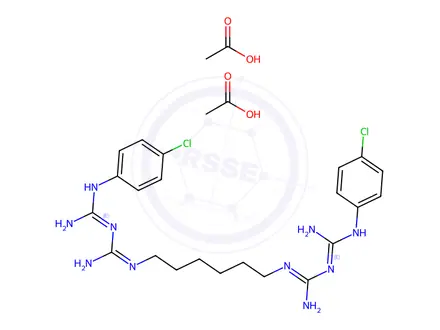 Chemical structure of Chlorhexidine acetate hydrate(1:2:x)