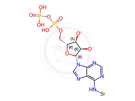 Chemical structure of 8-BROMOADENOSINE 5'-DIPHOSPHATE SODIUM