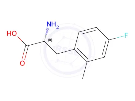Chemical structure of (R)-2-amino-3-(4-fluoro-2-methylphenyl)propanoic acid