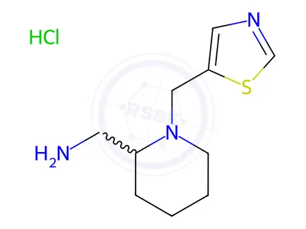 Chemical structure of (1-(Thiazol-5-ylmethyl)piperidin-2-yl)methanamine hydrochloride
