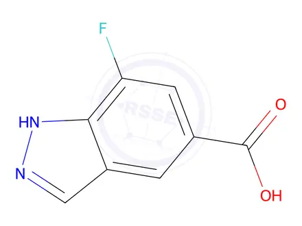 Chemical structure of 7-fluoro-1H-indazole-5-carboxylic acid