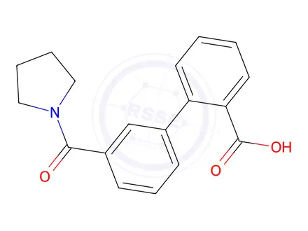 Chemical structure of 2-(3-Pyrrolidinocarbonylphenyl)benzoic acid